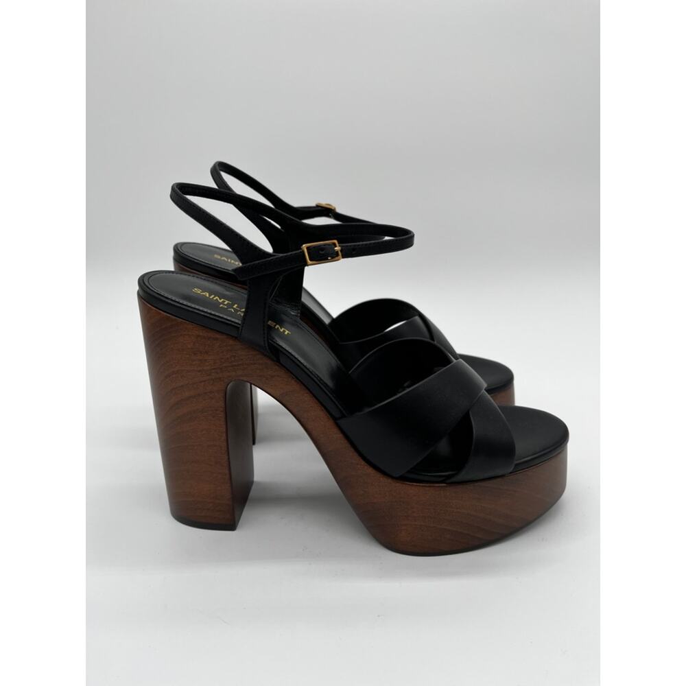 Saint Laurent Bianca Platform Sandals Black Leather - US 11 (EU 41) - Picture 9 of 15